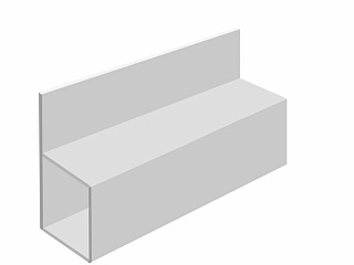 Hliníkový profil dveřní L  50 x  30 x  30 x 2 mm / nosná lať EN AW6060 / AlMgSi0,5