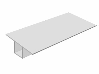 Hliníkový profil dveřní T  70 x  30 x  30 x 2 mm / nosná lať EN AW6060 / AlMgSi0,5