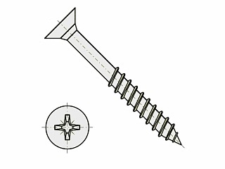 Univerzální vrut do dřeva 3 x  35 mm (závit 24 mm) zápustná hlava / nerez A2 (1.4301) / částečný závit / Pozidrive