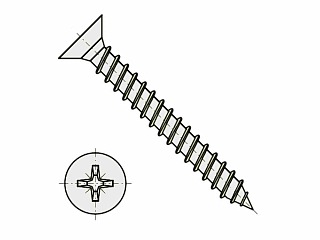 Univerzální vrut do dřeva 3 x  10 mm zápustná hlava / nerez A2 (1.4301) / plný závit / Pozidrive